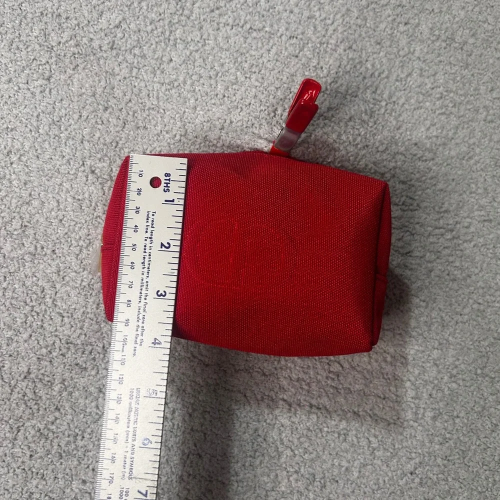 Christian Dior Makeup Pouch Canvas Red Small Luxury Designer Beauty Travel Bag